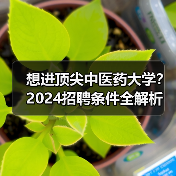 想进顶尖中医药大学?2024招聘条件全解析(图1) 想进顶尖中医药大学?2024招聘条件全解析(图1)